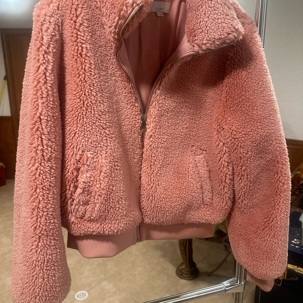 Loft Cozy Pink Sherpa Jacket